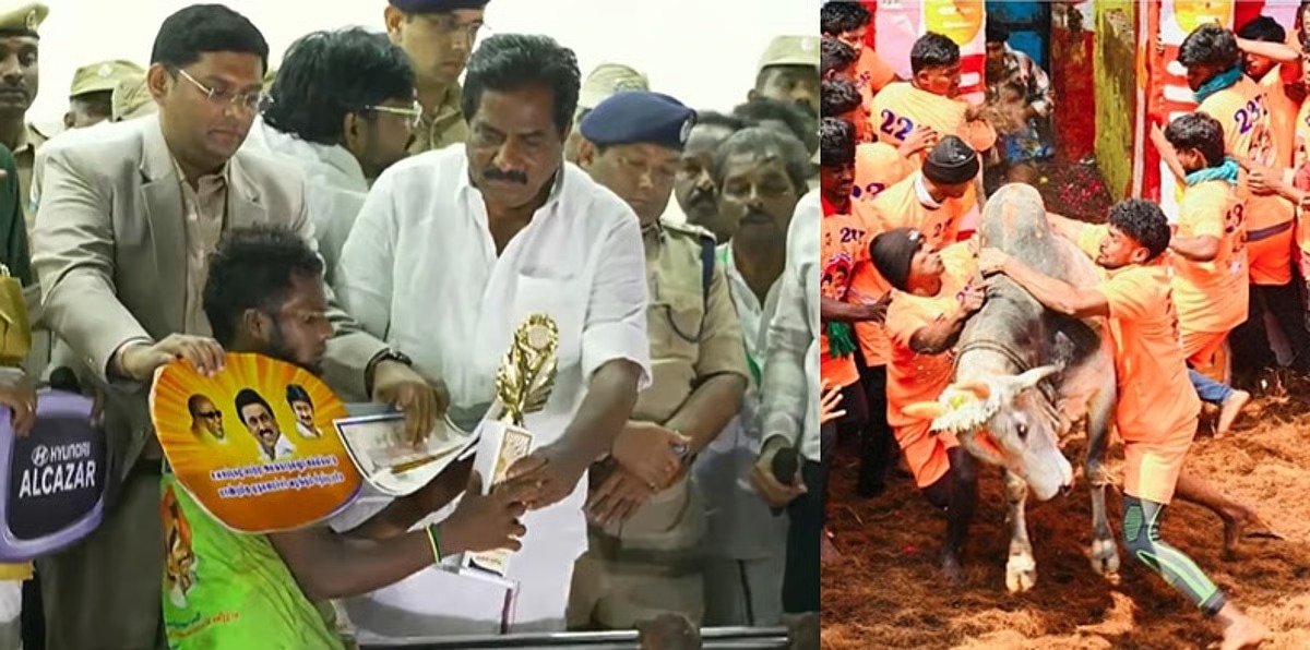 அலங்காநல்லூர் ஜல்லிக்கட்டு: 19 காளைகளை அடக்கி கார்த்தி முதலிடம் - கார் மற்றும் அரசு வேலைப் பரிசு!